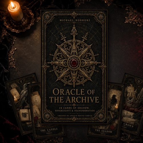 Oracle of the Archive deck surrounded by candlelight and cards